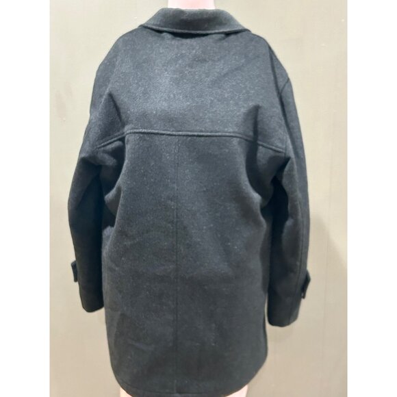 Afazzy New York Med Grey Cashmere Blend Coat Zipper & Buttons Unisex - Picture 10 of 16